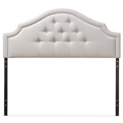 Baxton Studio Cora Modern and Contemporary Greyish Beige Fabric Upholstered Queen Size Headboard